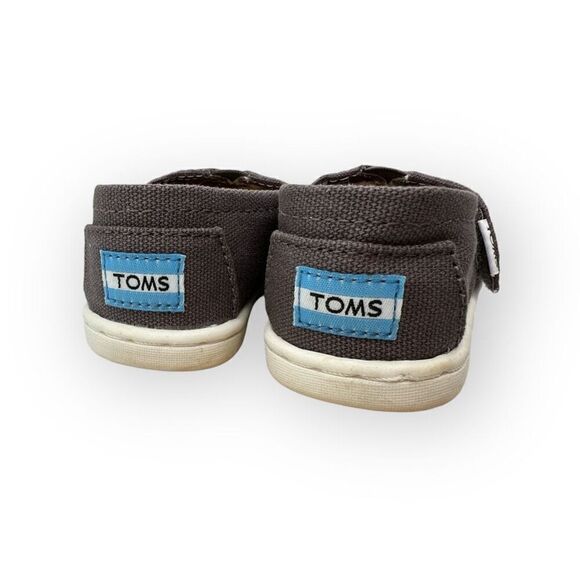 NWT Toms Kids Tiny Classic Hook & Loop Alpargata Sneaker Shoes Ash Canvas Sz T5 - Picture 7 of 10